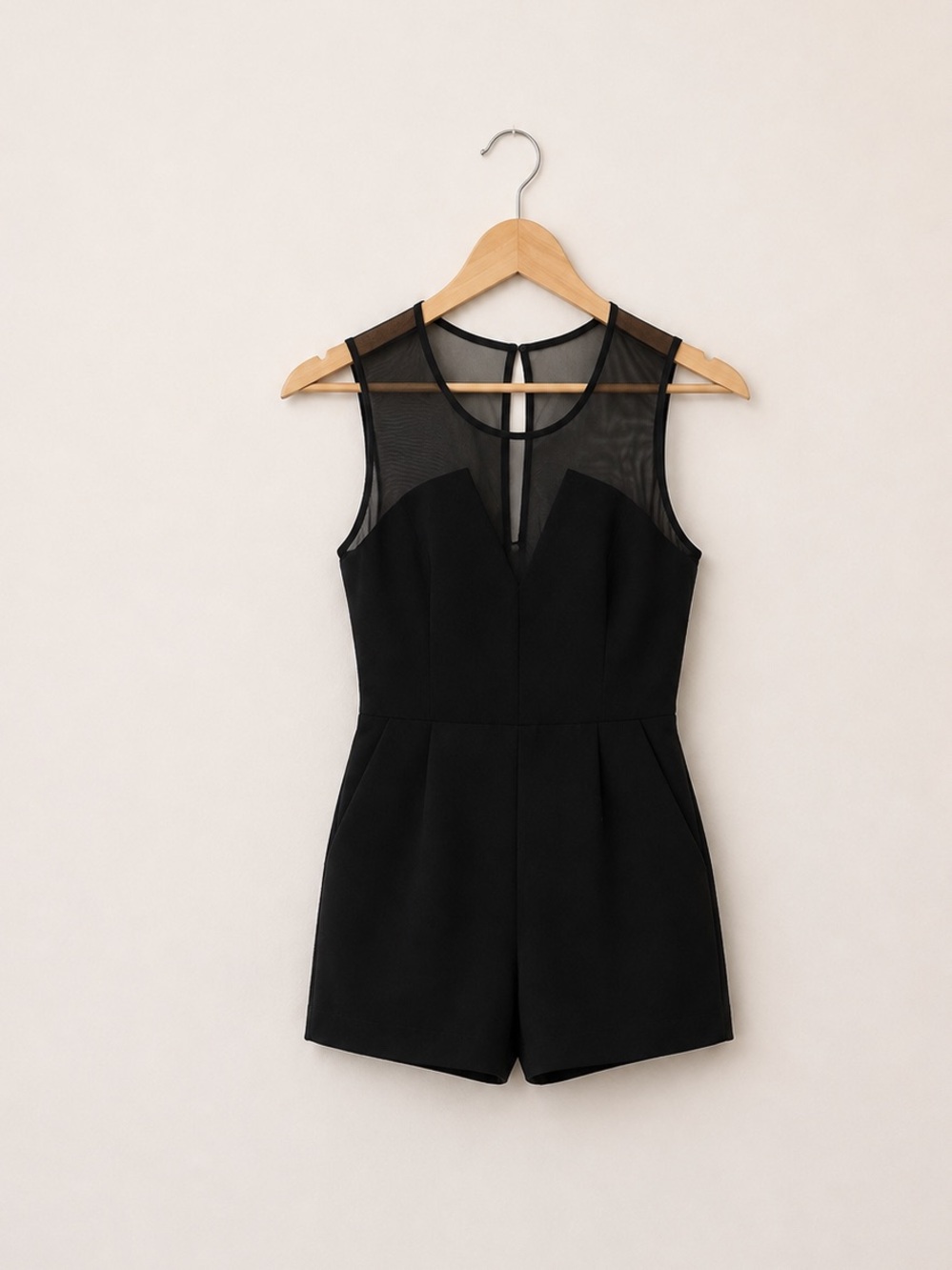 BCBGeneration Black Structured Romper Size 8
